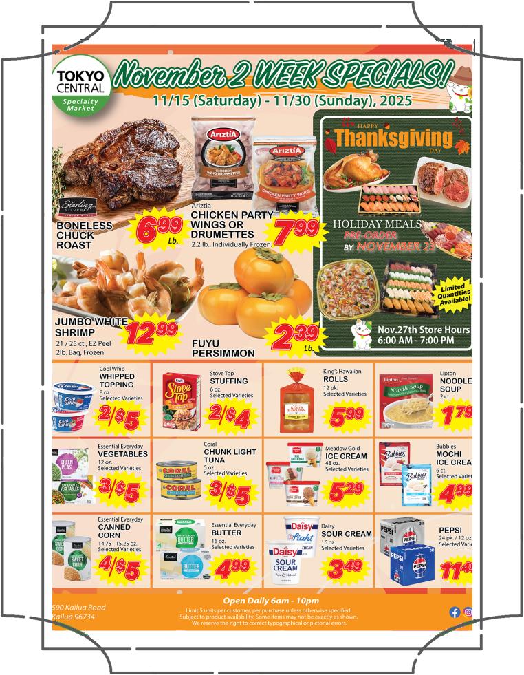 2 Week Special - November 15 - 30, 2025