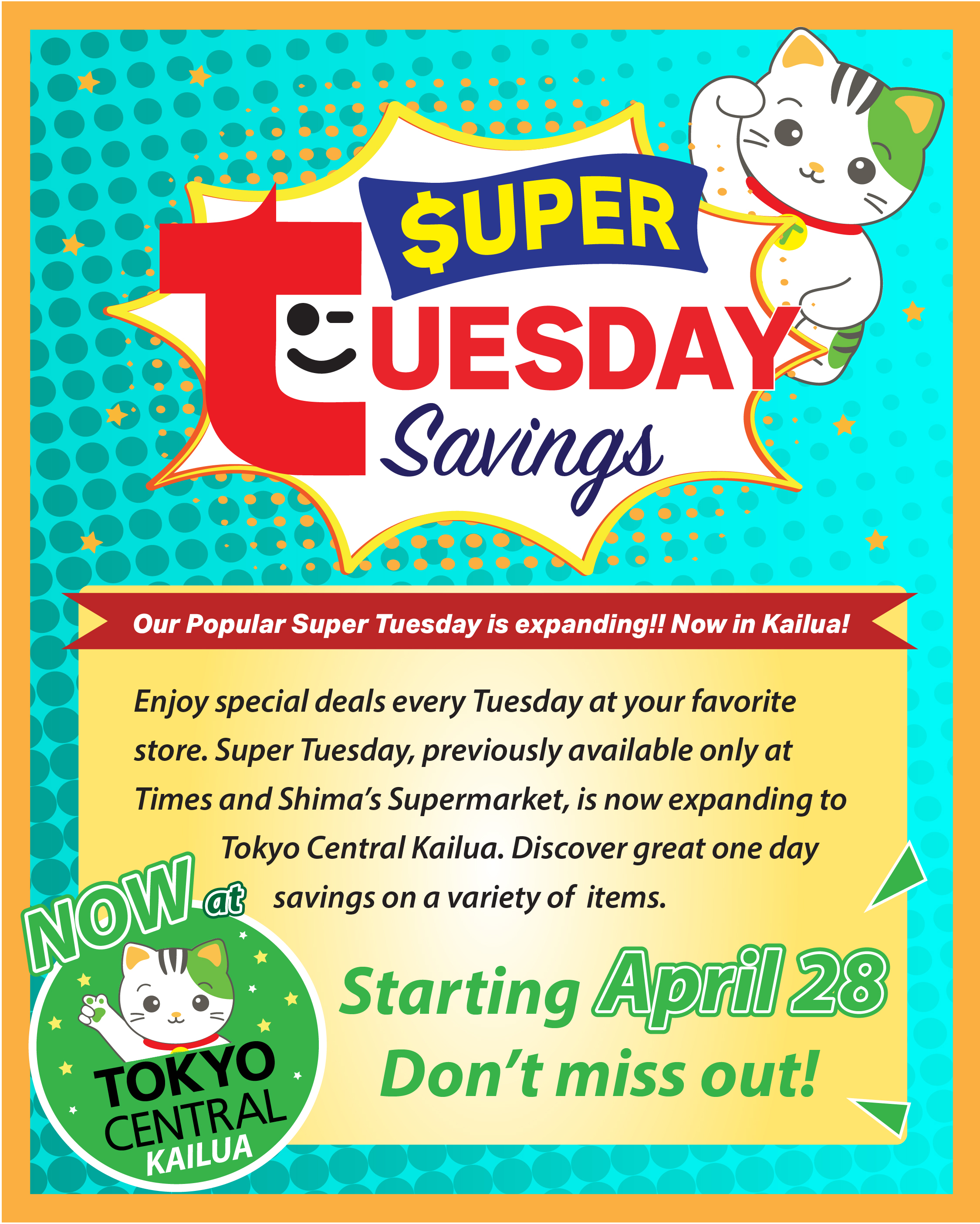 Super Tuesday is expanding! Now in Kailua!