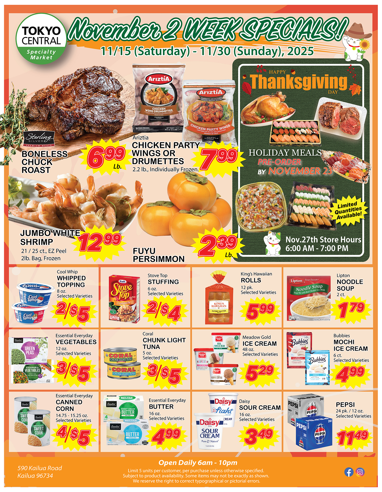 2 Week Special - November 15 - 30, 2025