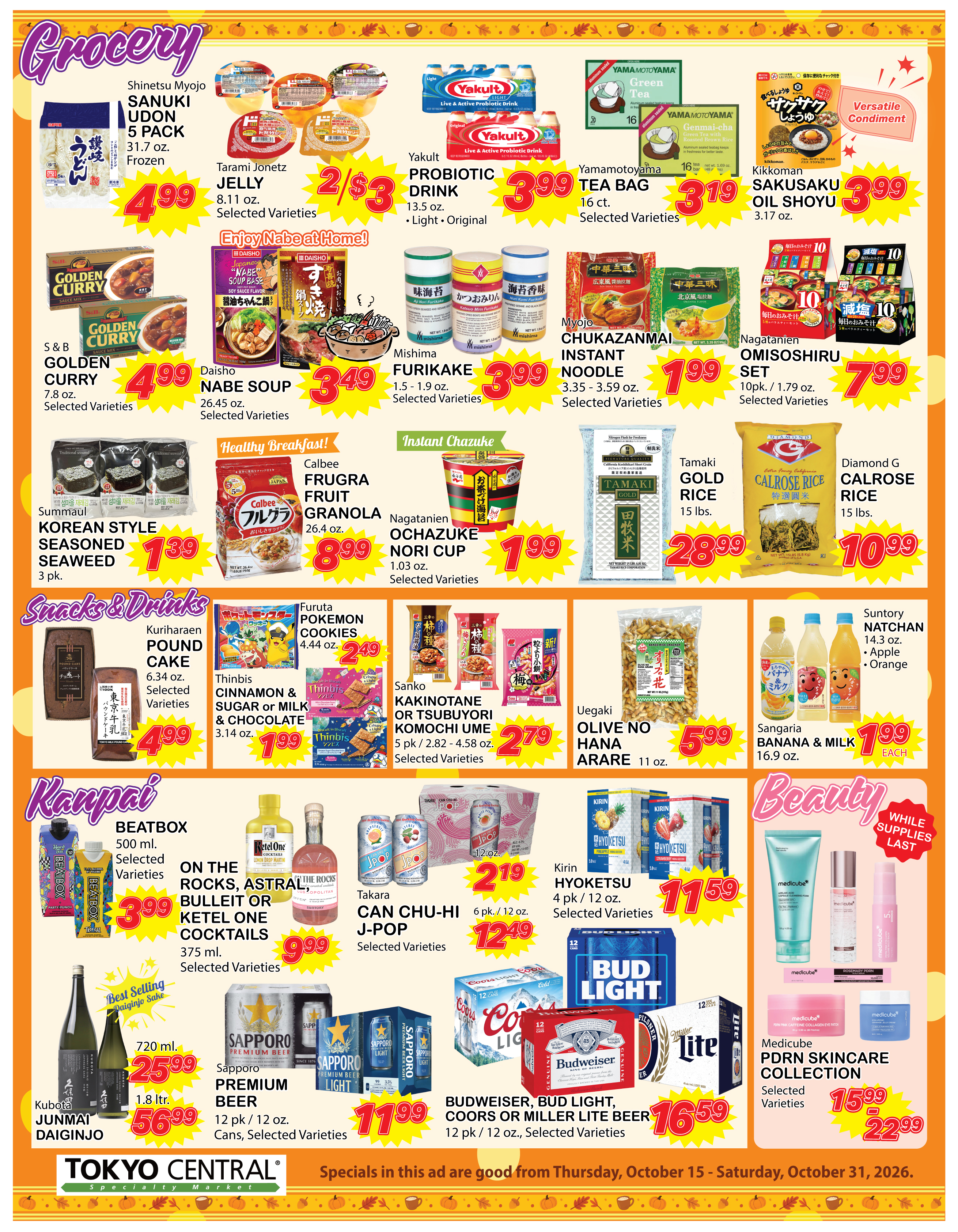 2 Week Special - October 15, 2026 - October 31, 2026