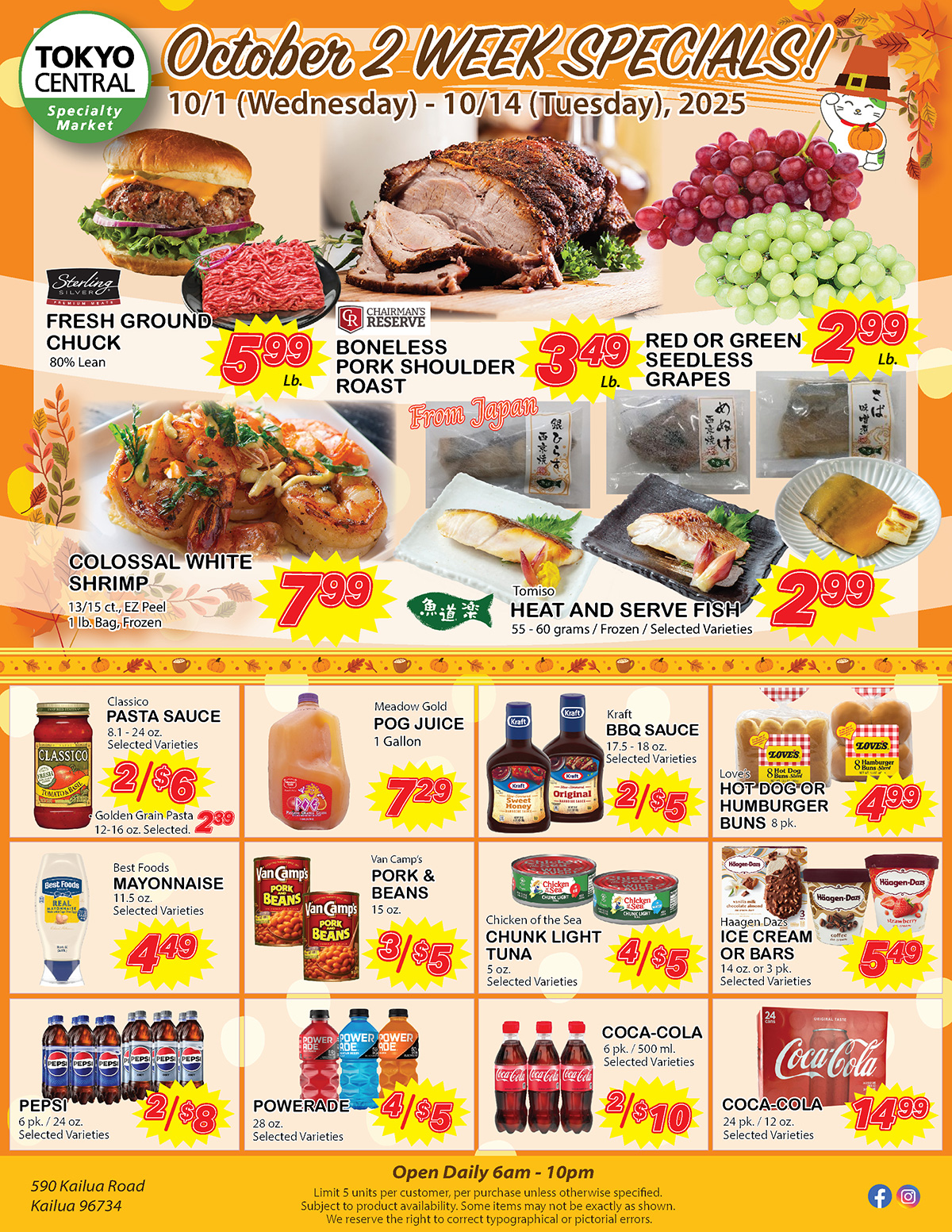 2 Week Special - October 01 - 14, 2025
