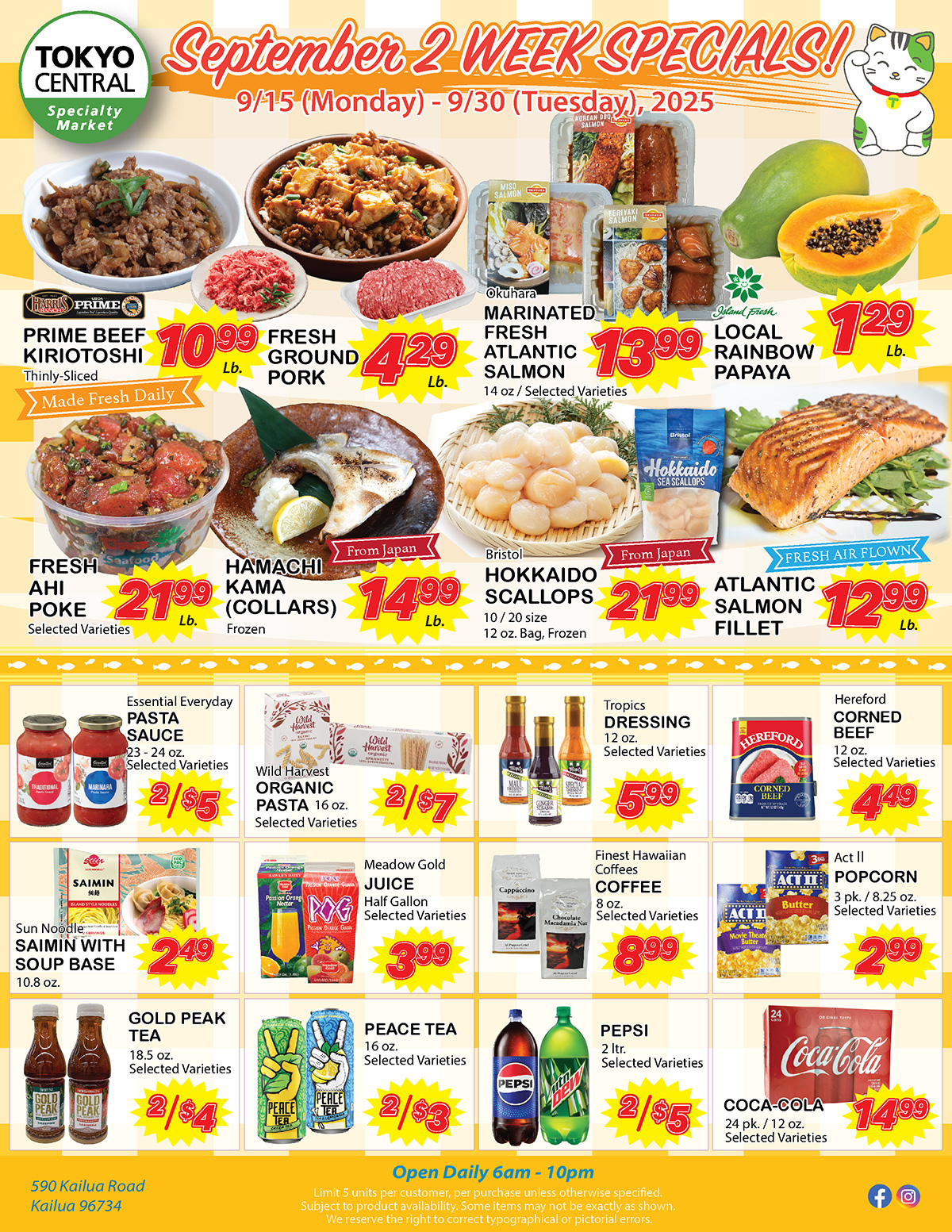 2 Week Special - September 15 - 30, 2025